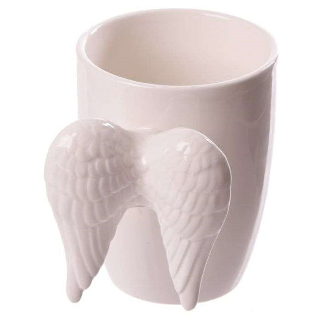 Ceramic Mug - White Angel Wings Shaped Handle (380ml)
