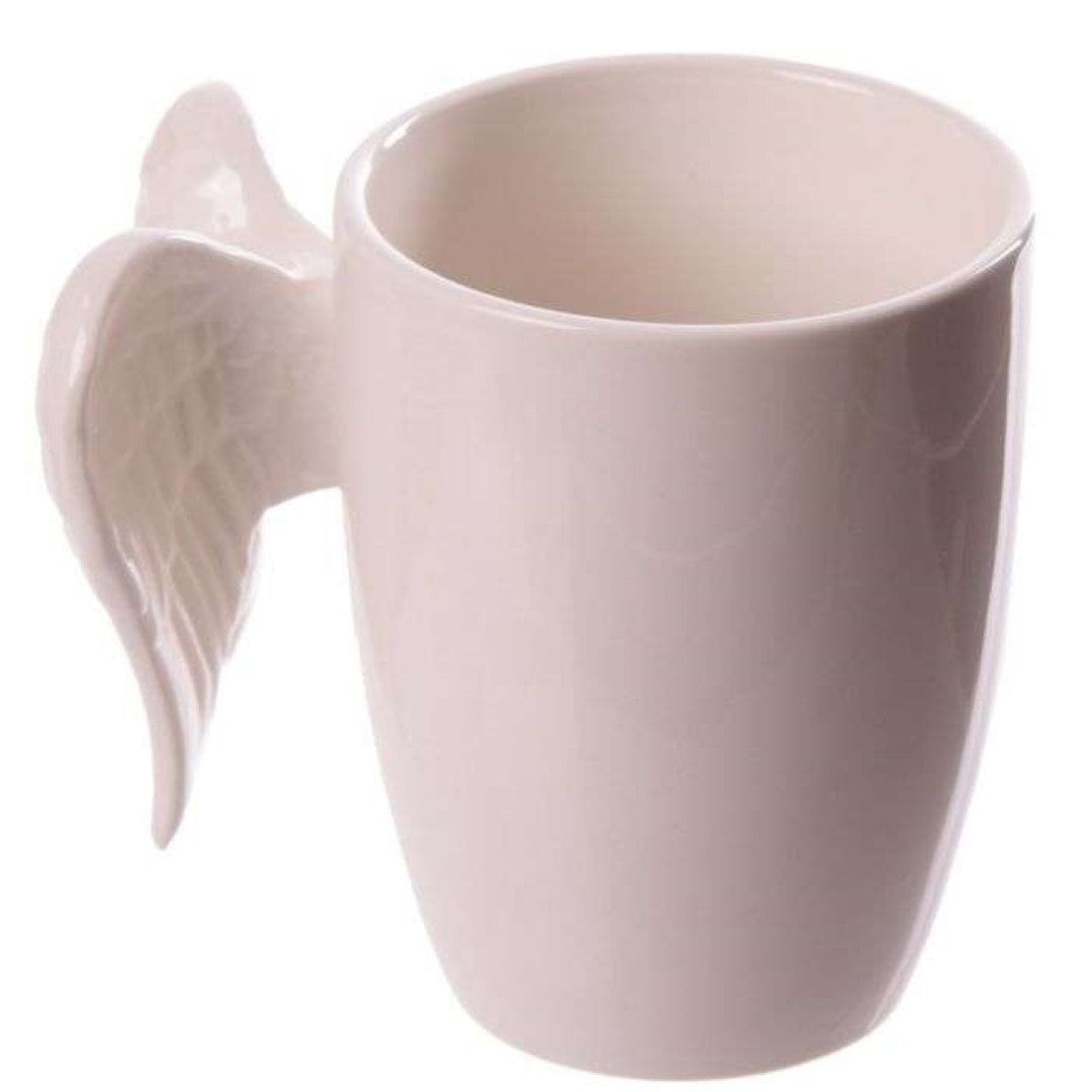 Ceramic Mug - White Angel Wings Shaped Handle (380ml)