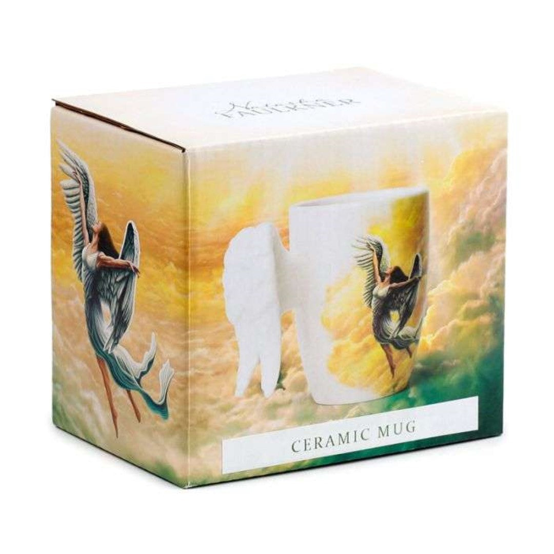 Ceramic Mug - Angel Wings Shaped Handle with Decal (350ml)