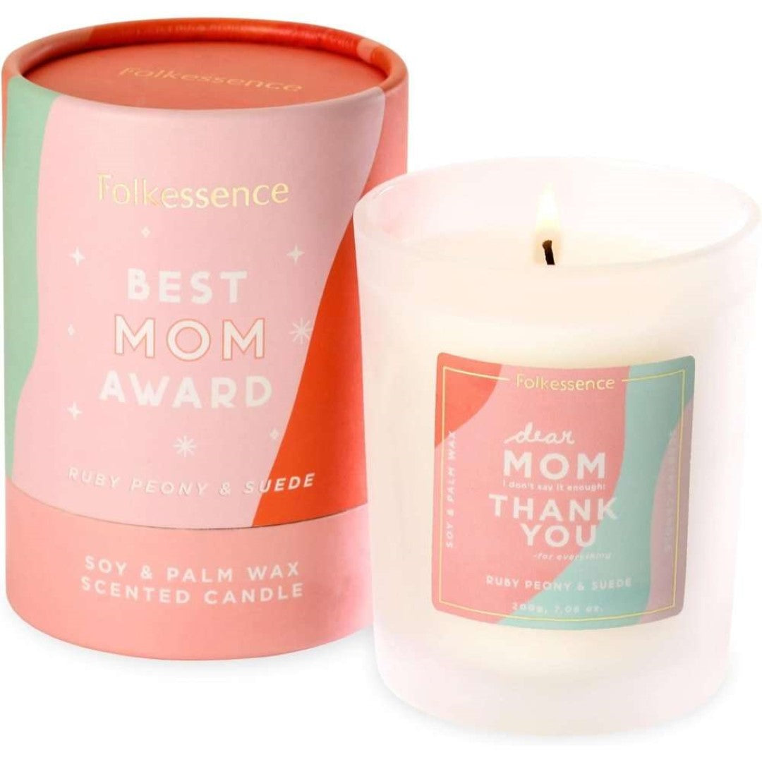 Folkessence Candle -Best Mom Award Ruby Peony & Suede