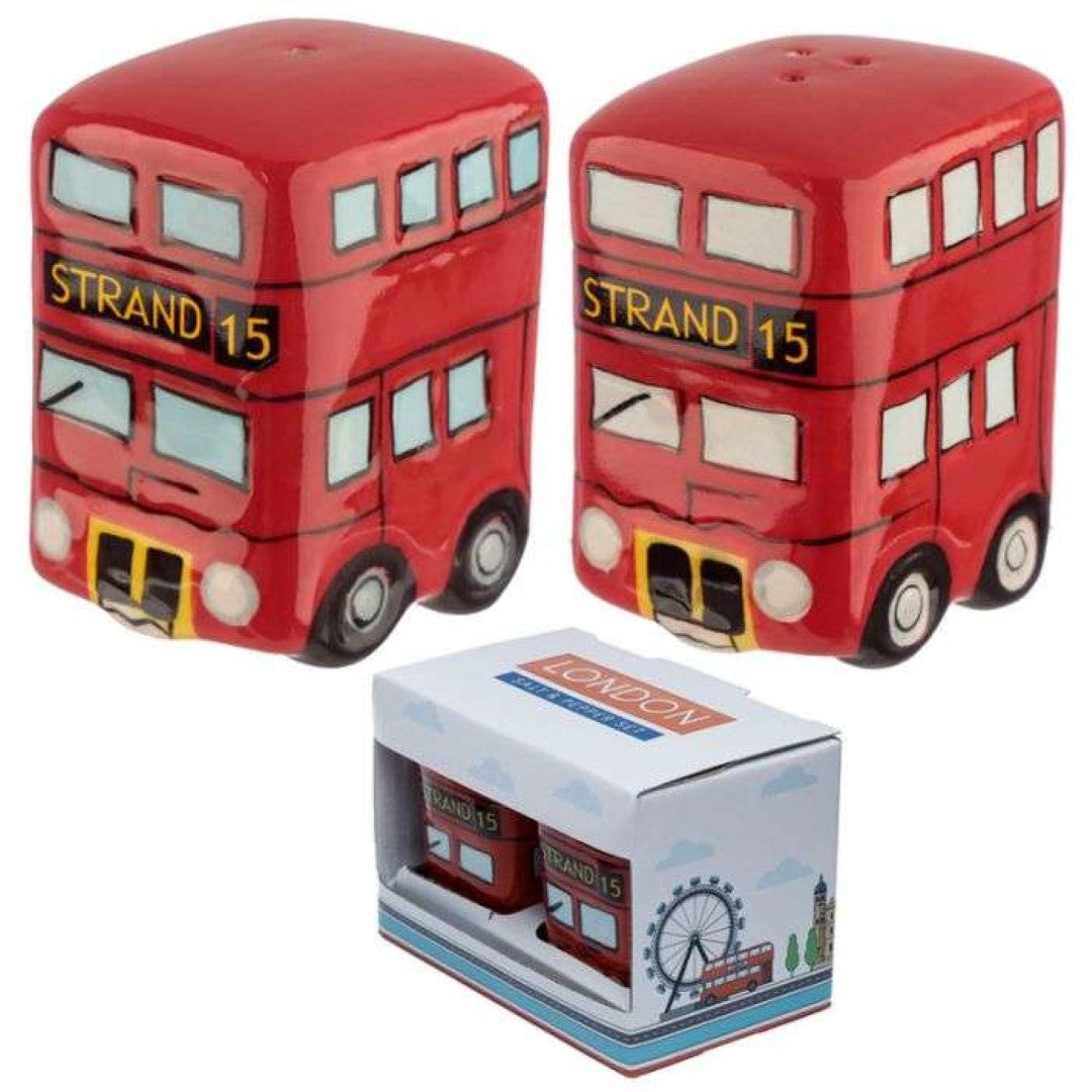 Ceramic Salt & Pepper Set - London Icons Red Routemaster Bus