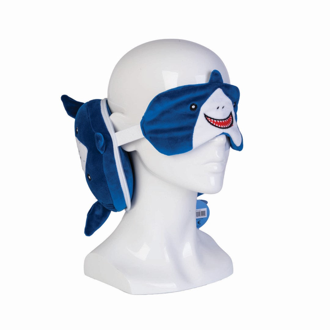 Travel Mask and Pillow - Smoosho's Pals Shark (17cm)