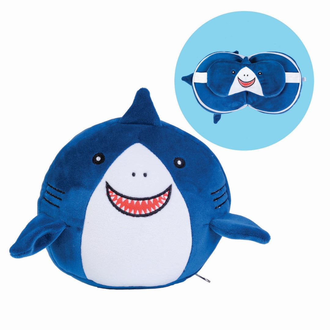 Travel Mask and Pillow - Smoosho's Pals Shark (17cm)