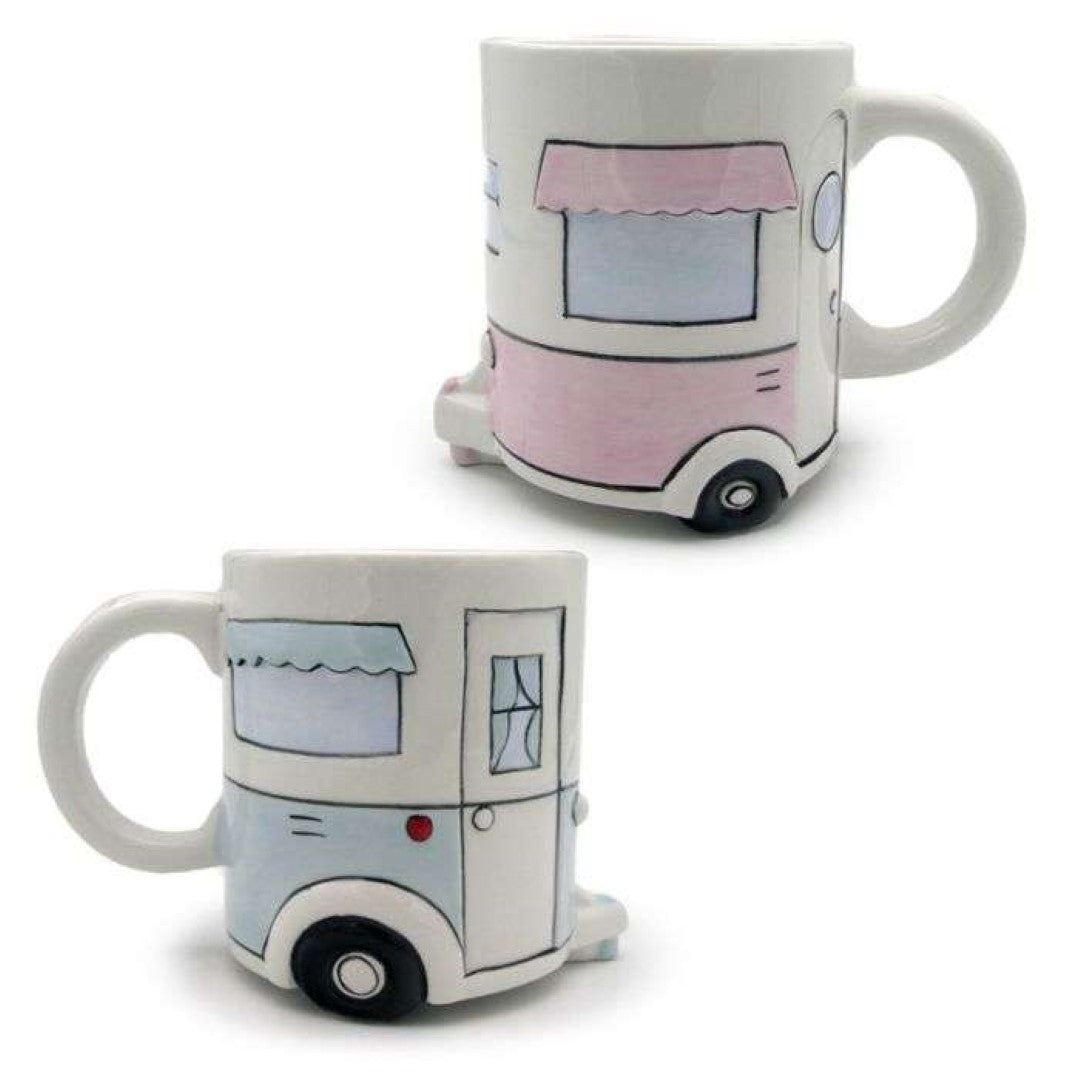 Ceramic Mug - Home Is Where You Park It Caravan Shaped (Set of 2 Assorted)