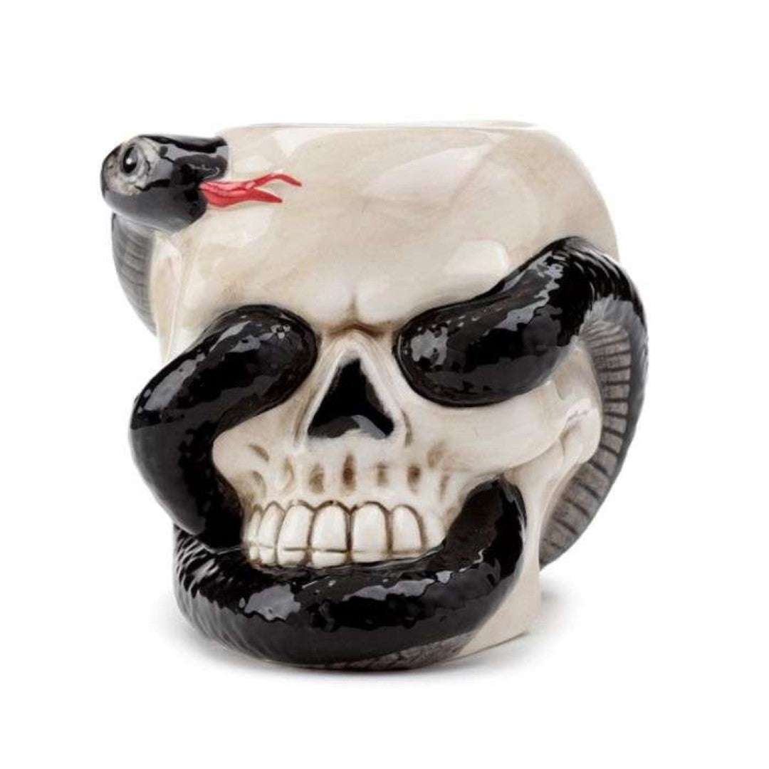Ceramic Oil Burner - Skull with Coiled Snake Shaped (13cm)