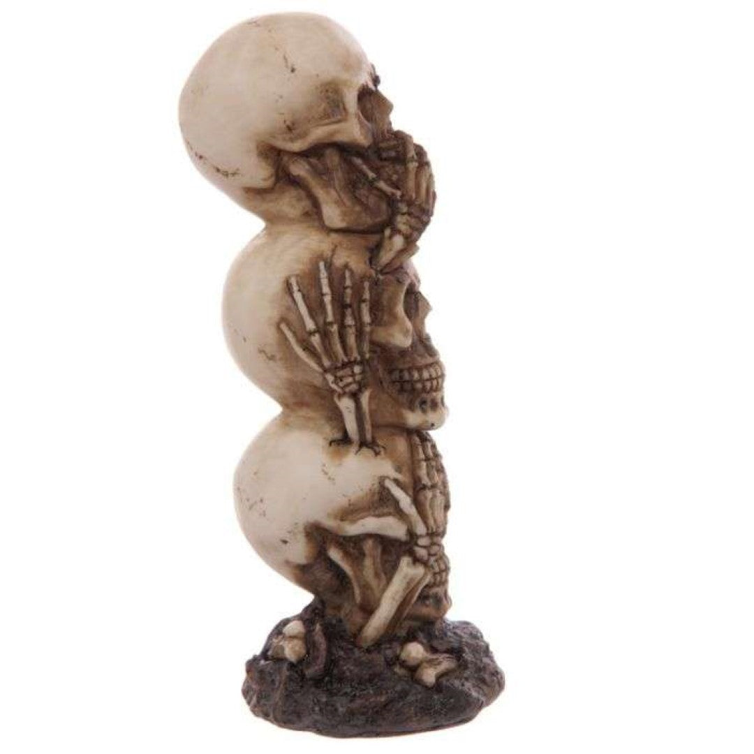 Ornament - Hear No Speak No See No Evil Skull Totem (19cm)