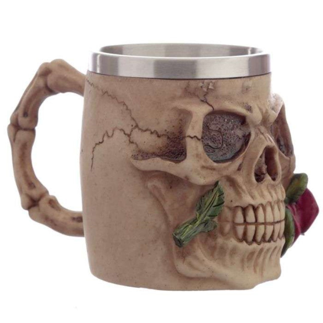 Tankard - Decorative Skulls and Roses (Set of 2 Assorted)