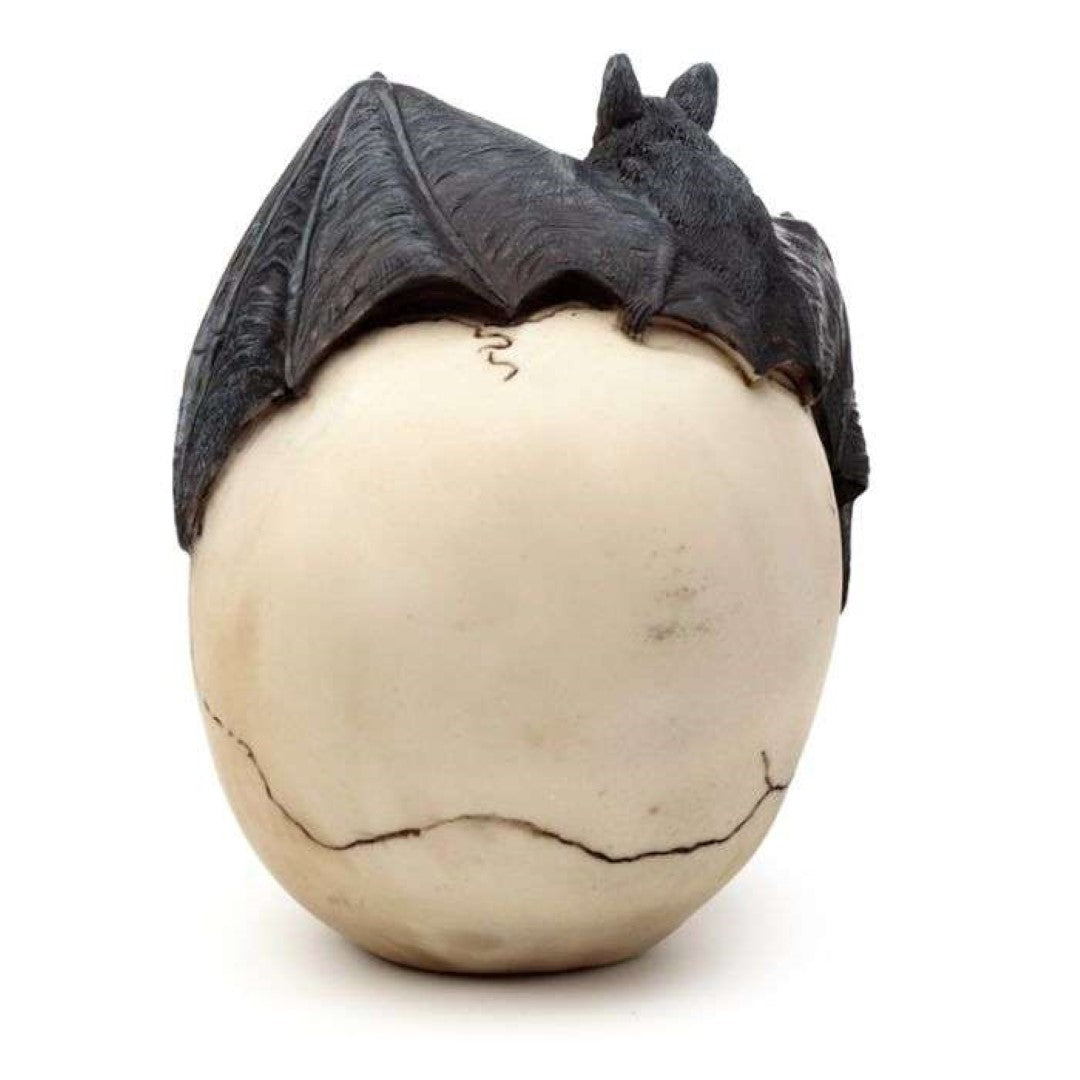 Ornament - Gruesome Skull Head with Bat (15cm)