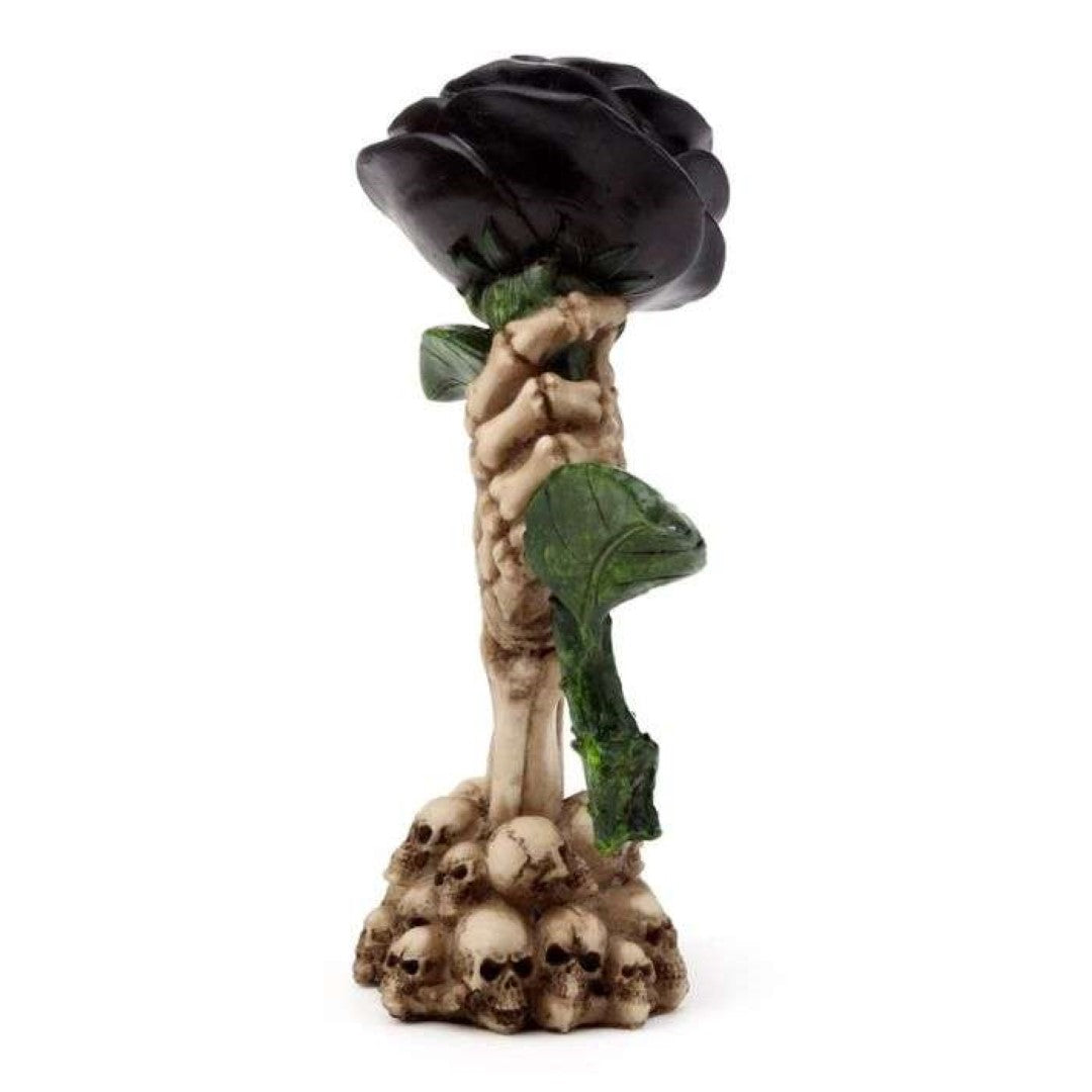 Ornament - Skeleton Hand Holding Black Rose (17cm)