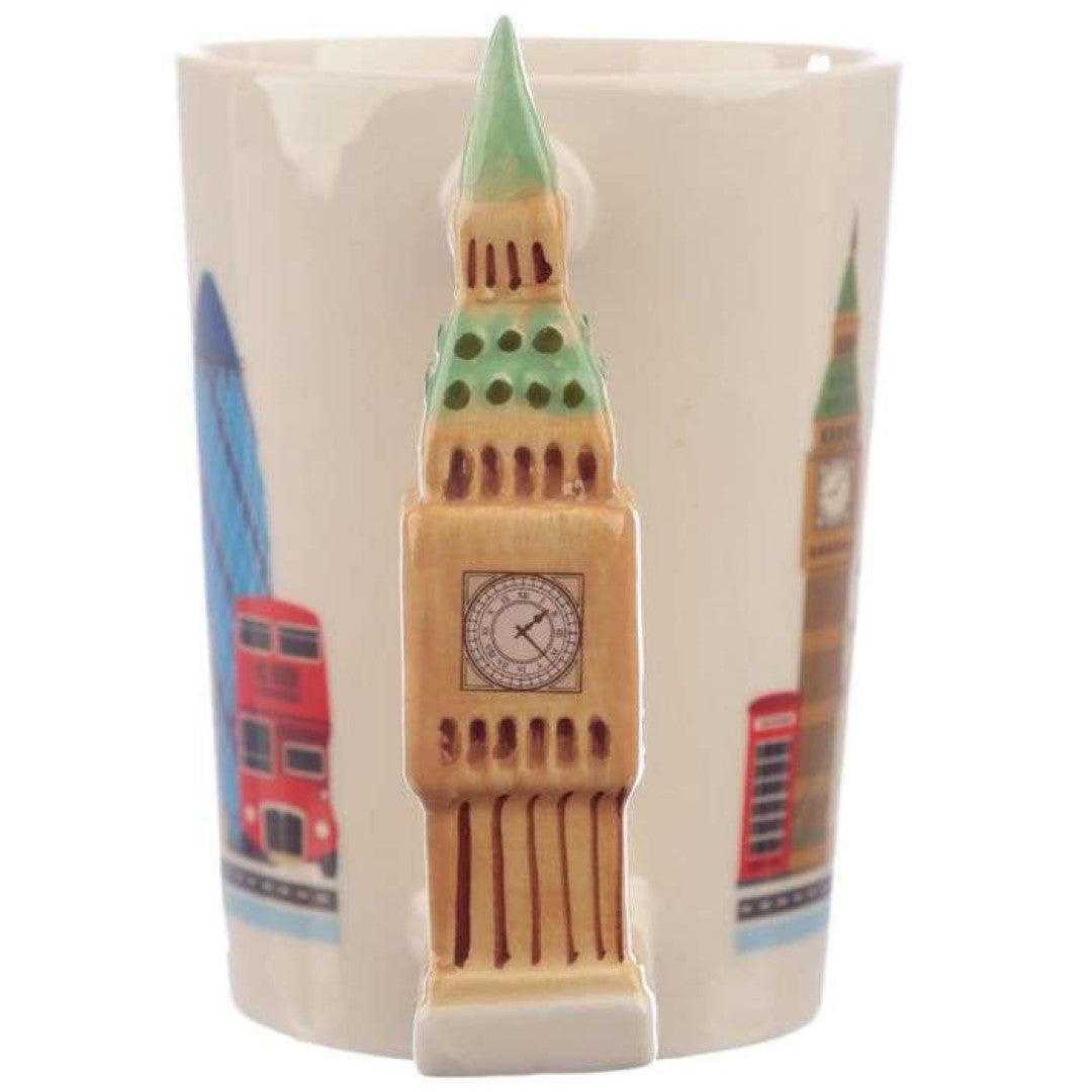 Ceramic Mug - London Souvenir Big Ben Shaped Handle (400ml)