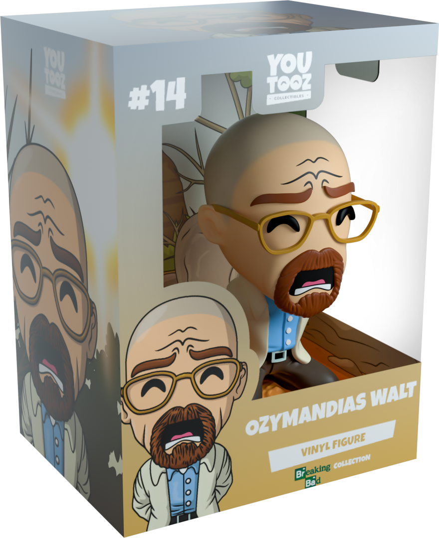 Collectible Youtooz Ozymandias Walt vinyl figurine in a tense pose, capturing his character's essence from Breaking Bad.