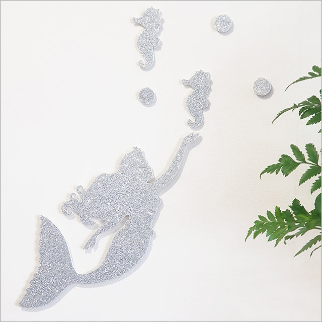 Wall Art - Mermaid Seahorse Set ( Glitter Finish)