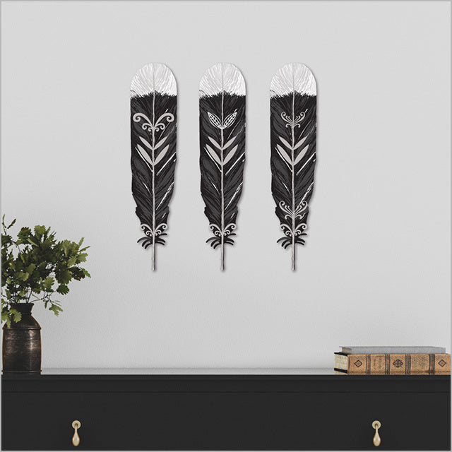 ACM Wall Art - Printed Kiwiana Huia Feathers Set (48cm)