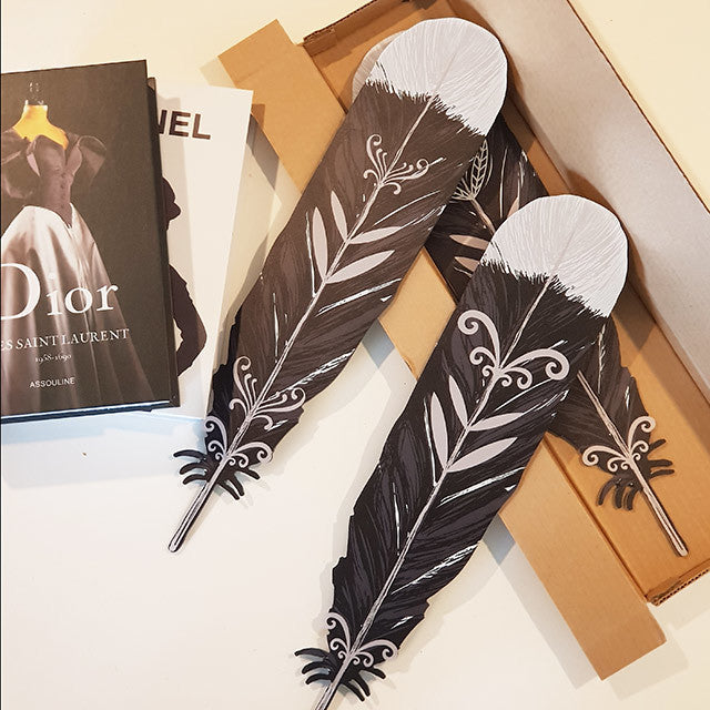 ACM Wall Art - Printed Kiwiana Huia Feathers Set (48cm)