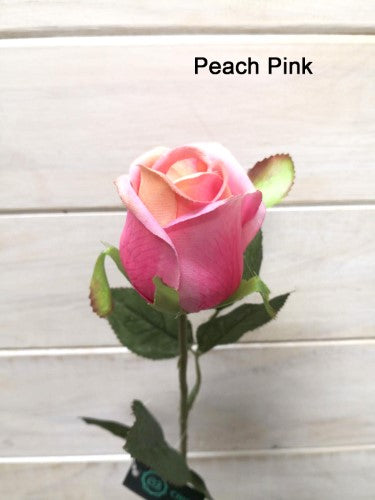 Single Artificial Cabbage Rose Stem (Peach Pink)