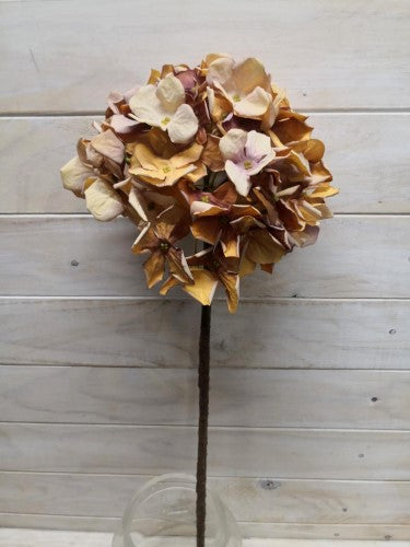 Artificial Dry Look TT Brown Hydrangea Stem
