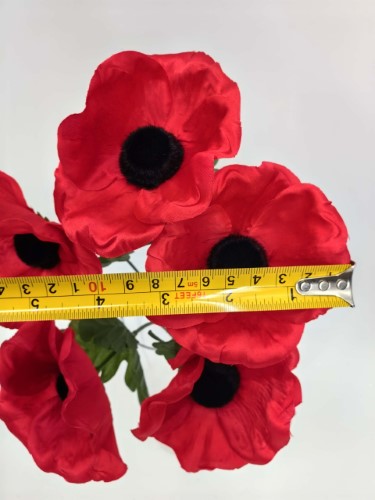 Artificial ANZAC Poppy Bush (Red)