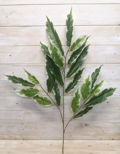 Artificial Variegated Mango Leaf Spray (Green)