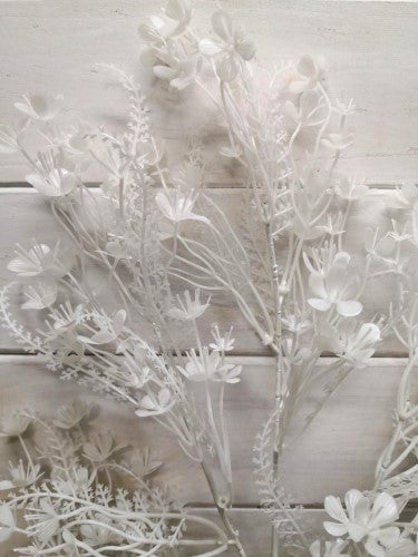 Artificial Mixed Foliage Spray (White)