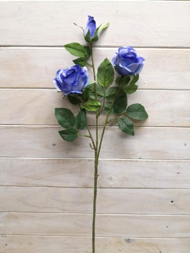 Artificial Large Sophia Rose Spray (Blue)