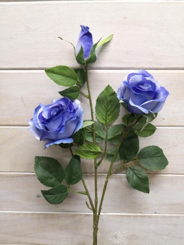 Artificial Large Sophia Rose Spray (Blue)