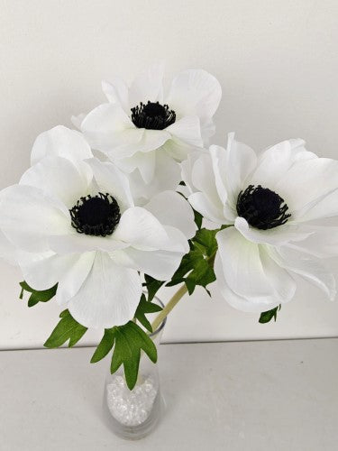 Artificial Anemony Cut Stem (White)