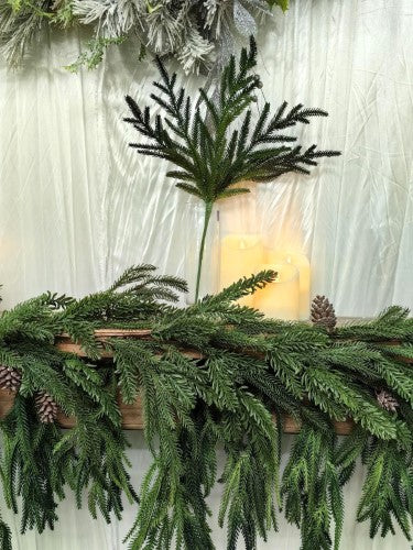 Artificial Norfork Pine Spray - 30cm (Green)
