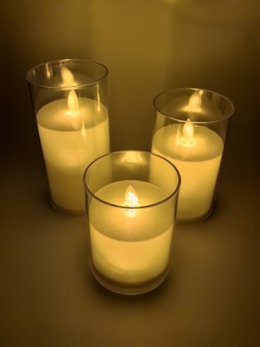 Flameless Acrylic Candle - Remote Control (Set of 3)