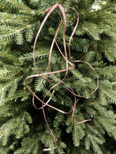 Tree Ornament - Glitter Thin Curly Twig Spray X 5 (Rose Gold)