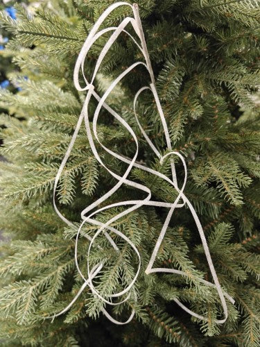 Tree Ornament - Glitter Thin Curly Twig Spray X 5 (White)