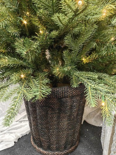 Artificial Pine Christmas Tree with Pot & 200 LED Warm Light 5' PE (Green)
