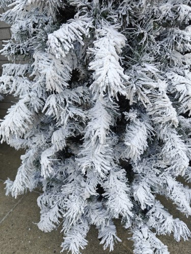 Artificial Snow Drooping Slim Pine Christmas Tree With 300 Warm Lights (7.5')