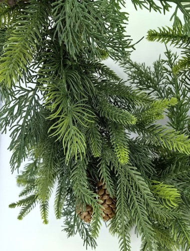 Artificial Mixed Real Touch Pine Garland with Cones (180cm)