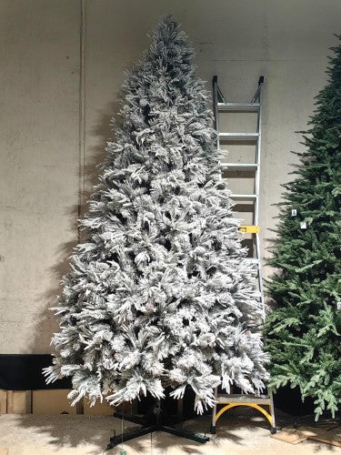 Mixed Snowy Pine Chistmas Tree With Pinecones & 1300 Multi Function Lights & 10446 Tips - 12'