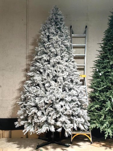 Mixed Snowy Pine Chistmas Tree With Pinecones & 1300 Multi Function Lights & 10446 Tips - 12'