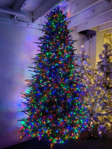 Mixed Green PE & PVC Pine Christmas Tree with 3000 LED Lights - 9'