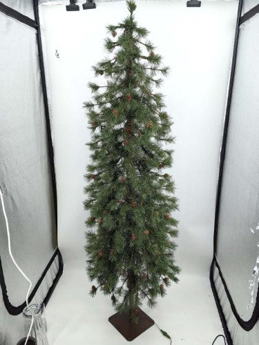Needle Pine Christmas Tree with Cones & 200 LED Lights - 6'