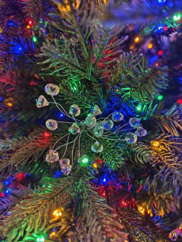 Tree Ornament - Floral Acrylic Crystal Drop