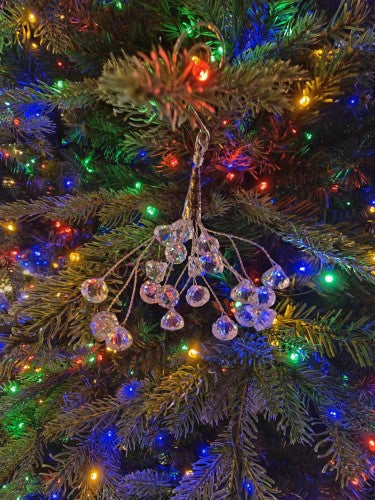 Tree Ornament - Floral Acrylic Crystal Drop