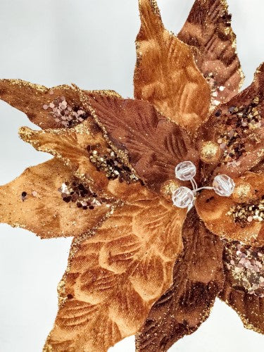 Artificial Poinsettia Flower - Large (Copper)