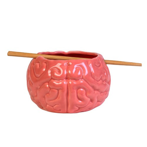 Ceramic Noodle Bowl with Bamboo Chopsticks - Brain