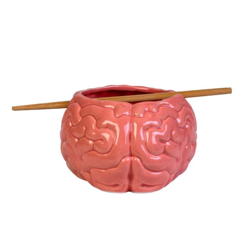 Ceramic Noodle Bowl with Bamboo Chopsticks - Brain