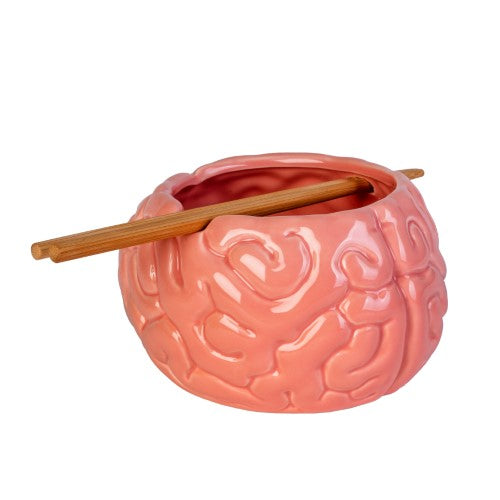 Ceramic Noodle Bowl with Bamboo Chopsticks - Brain