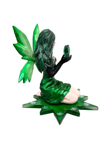 Ornament - Green Crystal Heart Fairy (10 x 10 x 8.5cm)