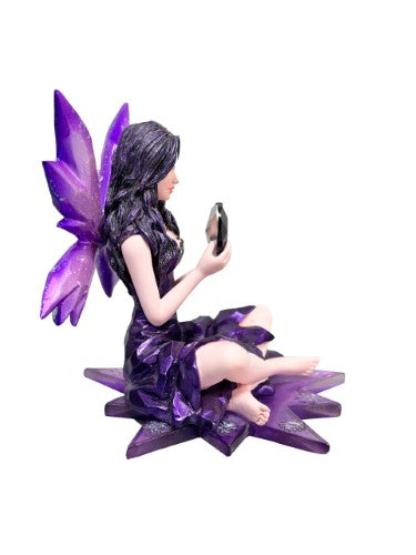 Ornament - Purple Crystal Heart Fairy (10 x 10 x 8.5cm)