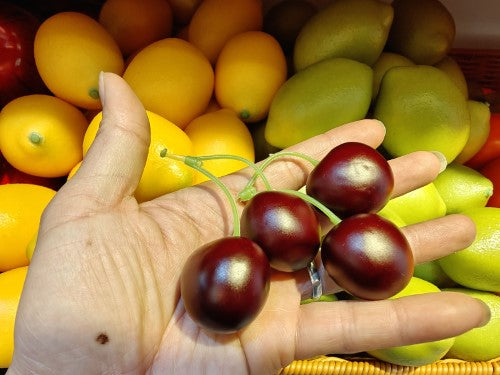 Artificial Cherry Bunch - Burgundy (Large)