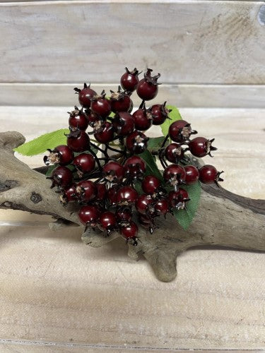 Artificial Small Rosehip Bundle x 5 (Burgundy)