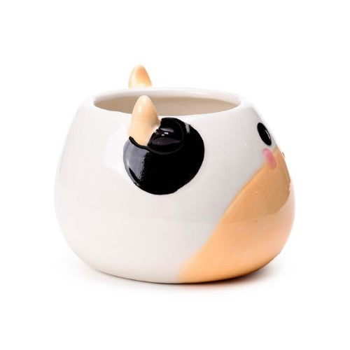 Ceramic Shaped Mug - Black and White Cow Head (450ml)