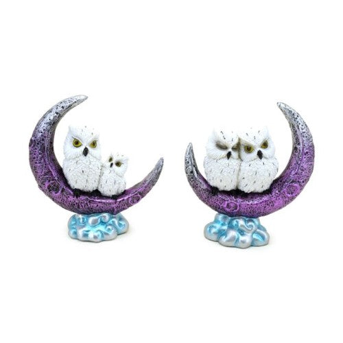 Ornament - Wise Old Magical Owl Crescent Moon (Set of 2 Assorted)