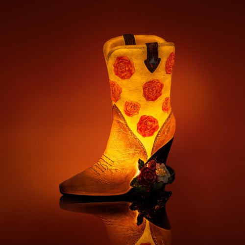 Table Lamp - Rose Cowboy Boot (18.9 x 10.2 x 22.6cm)